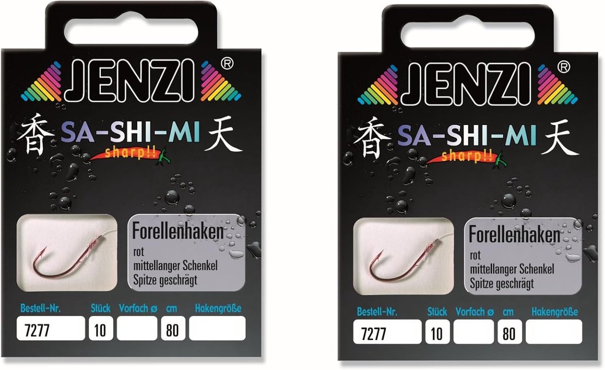Visehaakset 20 stuks - Mono 80 cm - Diverse maten - Perfect voor forelvissen - ShopVlot