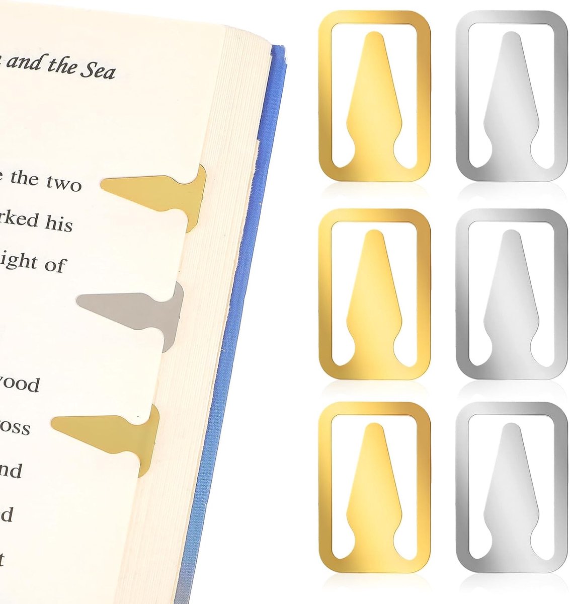 Metalen boekenleggers 100 stuks - gepersonaliseerd - gouden/zilveren clips - perfect als cadeau - ShopVlot