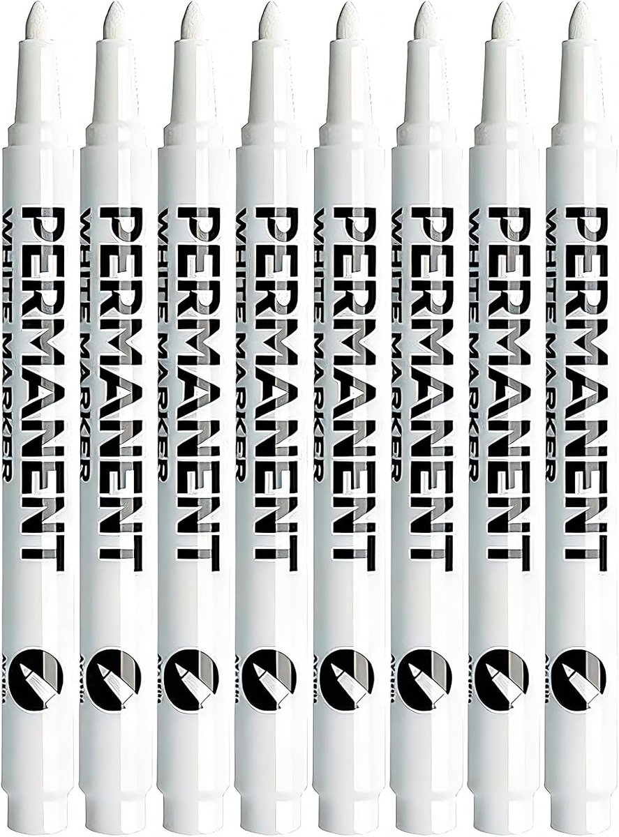 Witte markers set - fijne punt - waterdicht en sneldrogend - ideaal voor donkere oppervlakken - ShopVlot