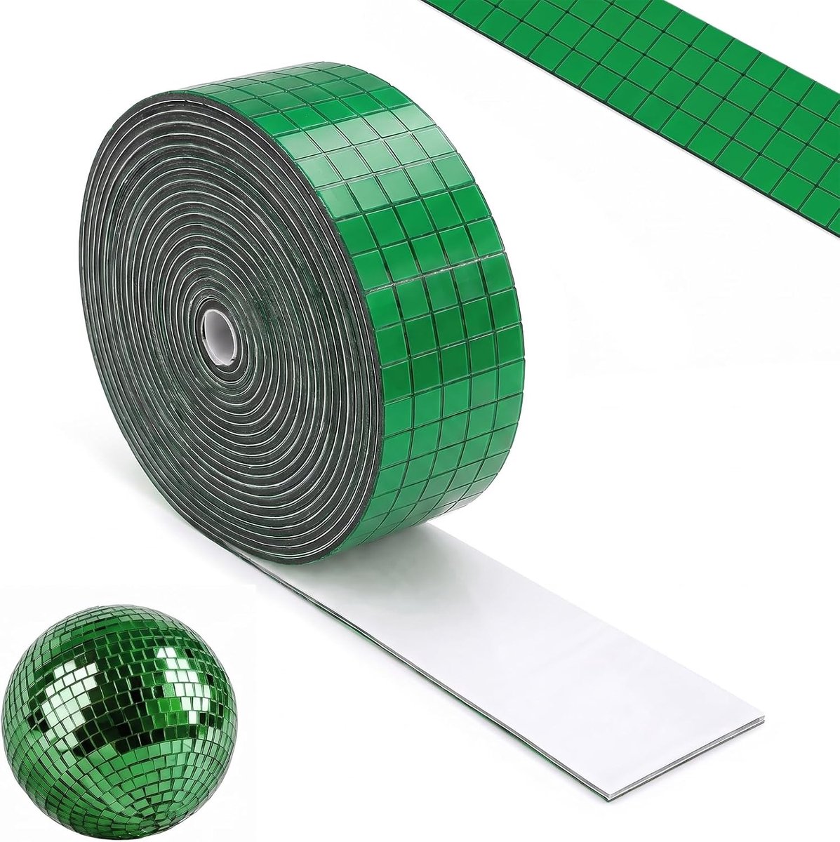 Mozaïektegels 5 x 5 mm - zelfklevend spiegelglas - groen - perfect voor discoballen - ShopVlot