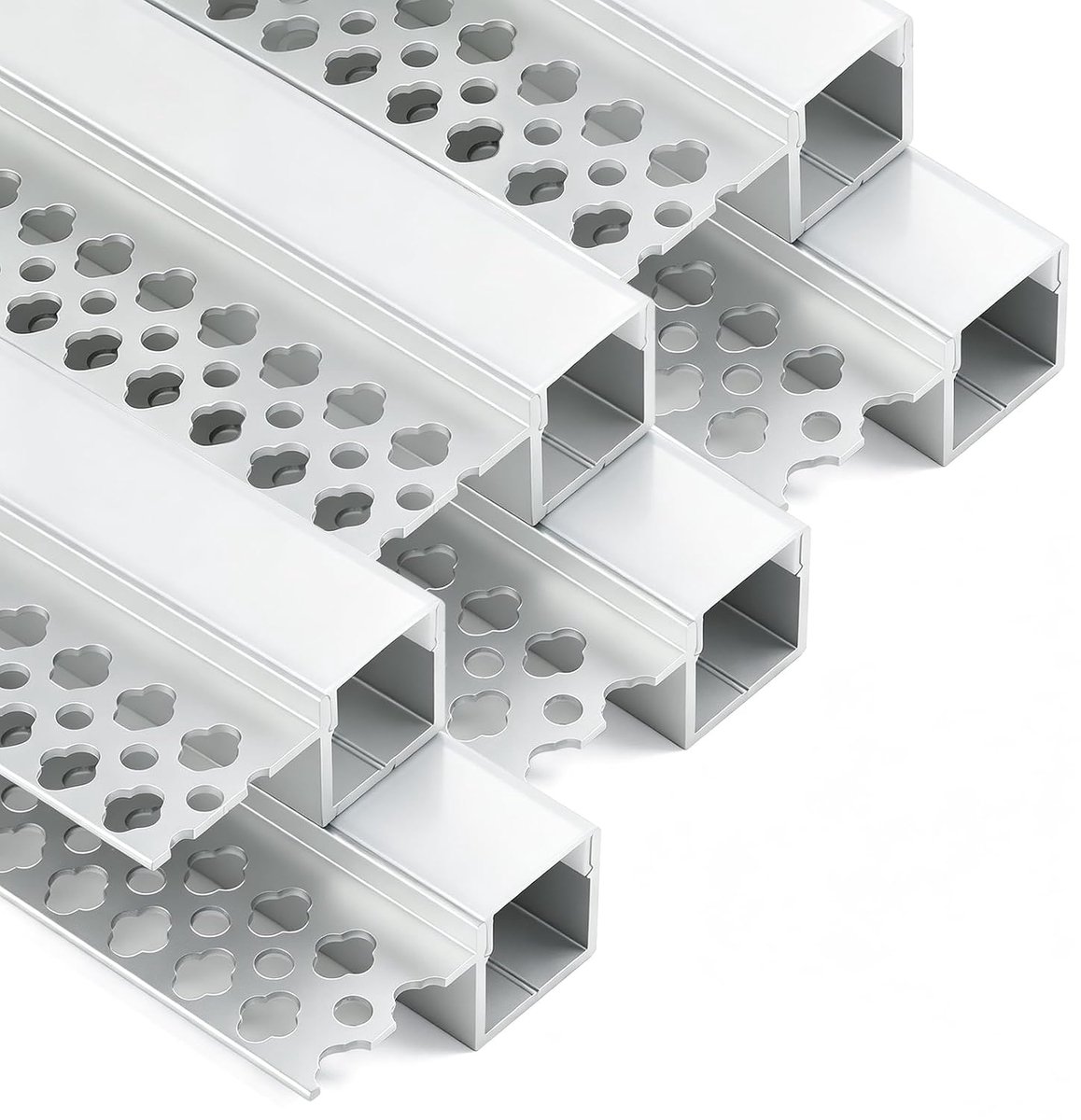 LED-profielen set van 6 - 1 m aluminium - melkachtige afdekking - bescherming voor led-strips - ShopVlot