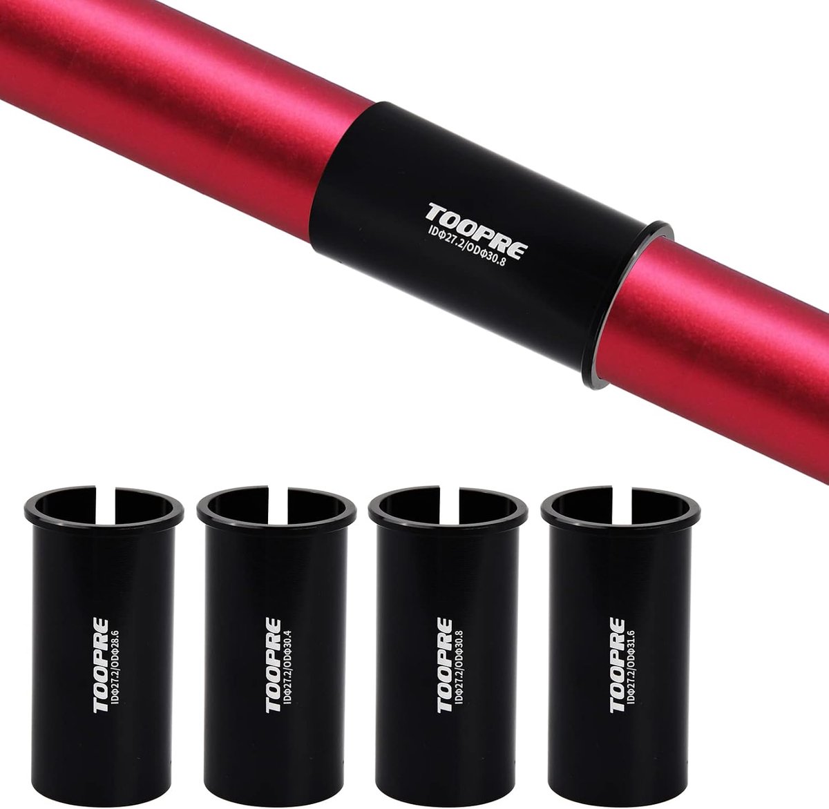 Fiets zadelpenadapter 27,2-31,6 - aluminiumlegering - antislip - voor racefiets - ShopVlot