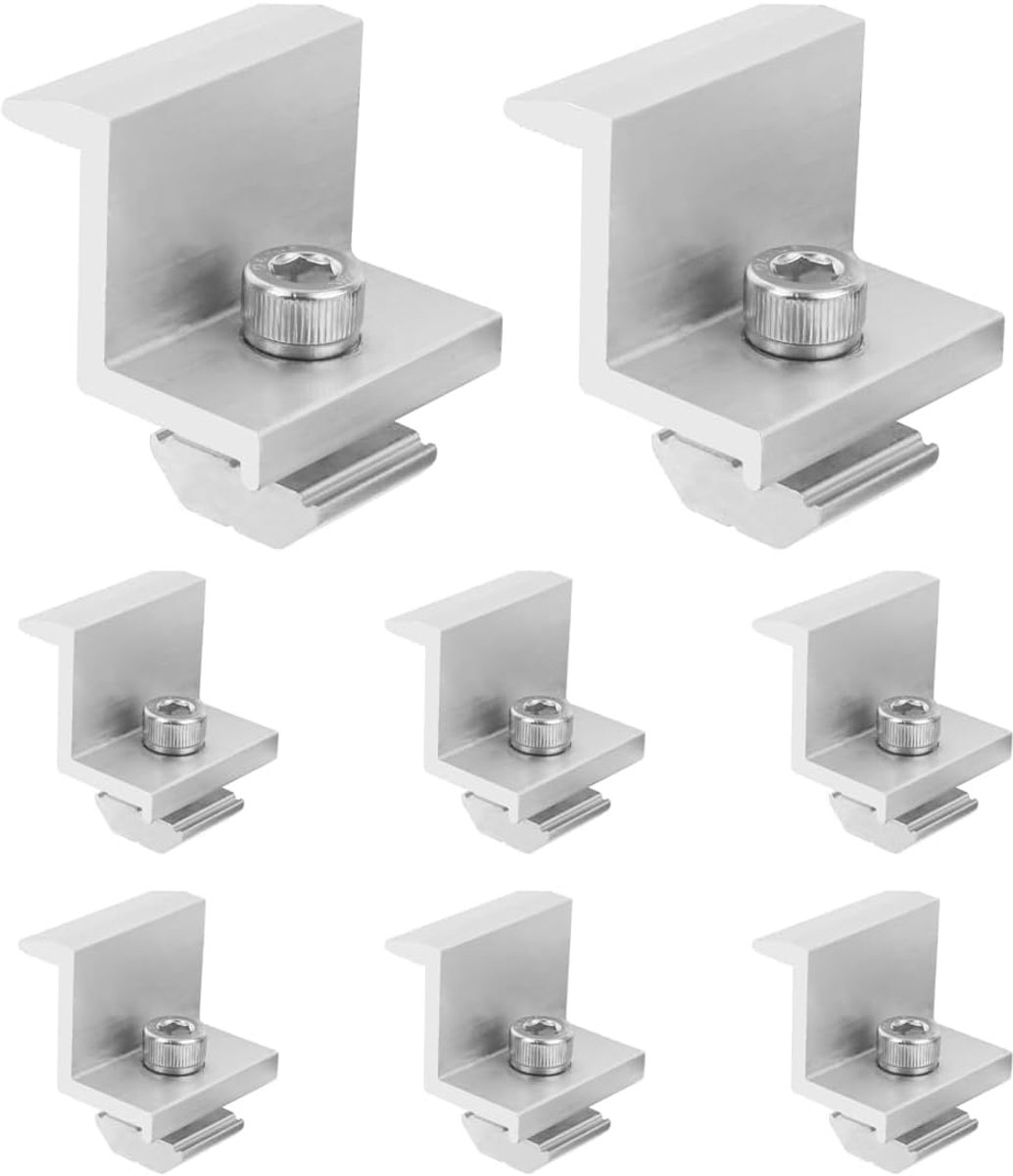 Zonnepaneelhouder set 8-delig - Aluminium - UV-bestendig - Geschikt voor daken en boten - ShopVlot