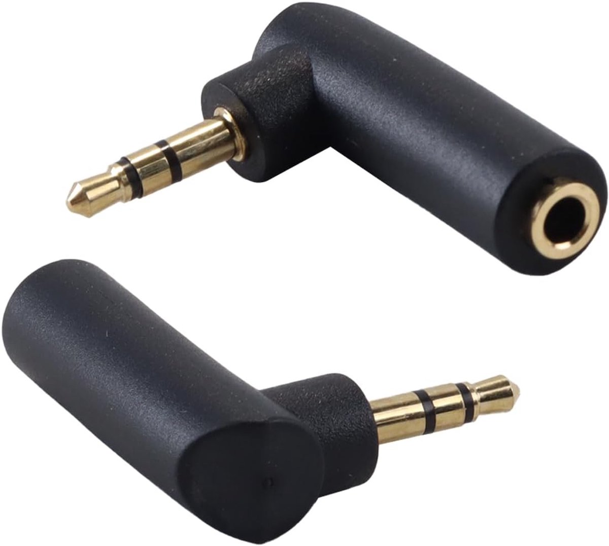 audio jack adapter 3,5 mm - 4-pins - 90 graden haakse hoofdtelefoonadapter - ruimtebesparend gebruik - ShopVlot