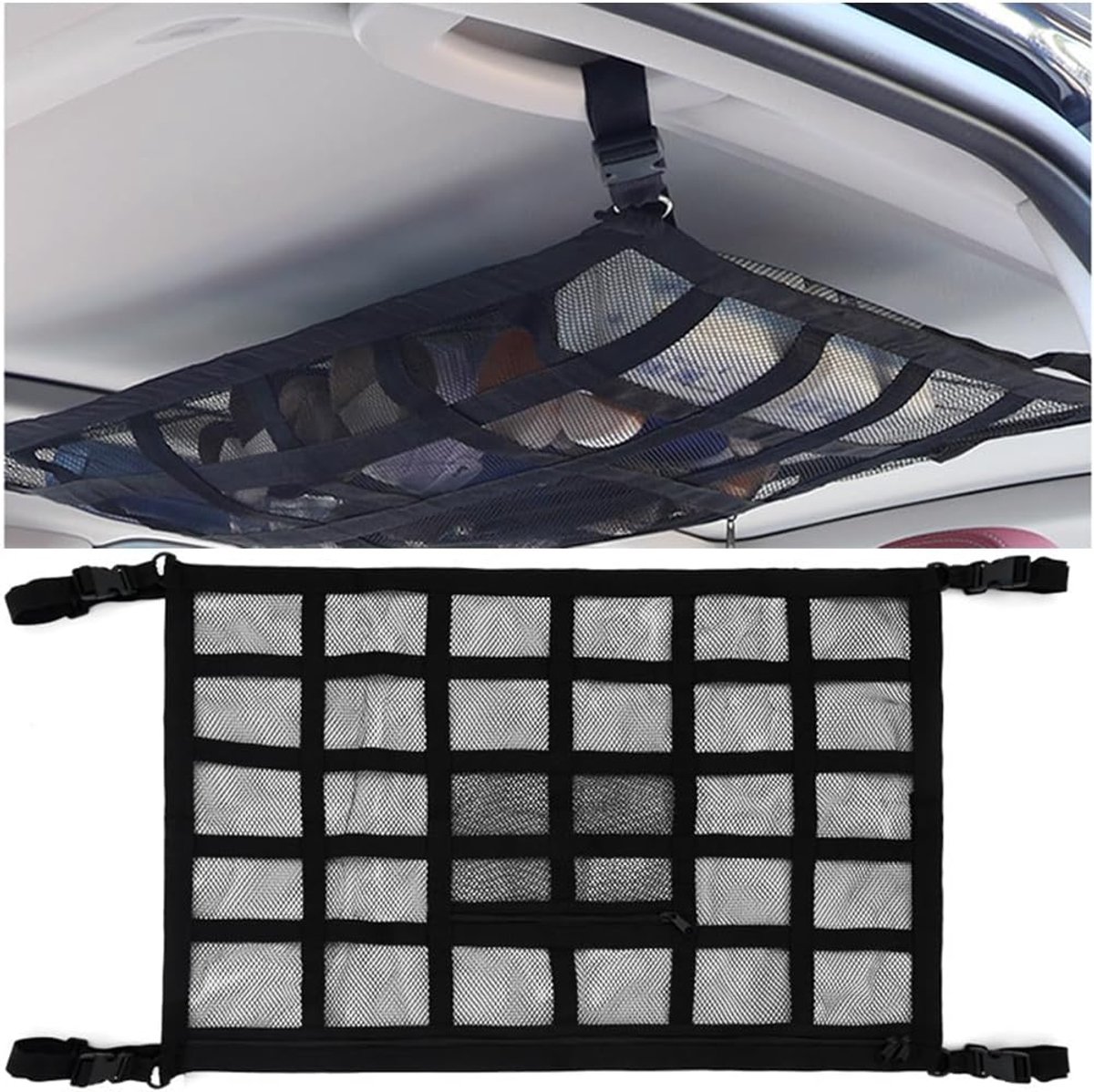 Auto dak organizer - dubbele laag mesh - multifunctioneel - optimaal ruimtegebruik - ShopVlot