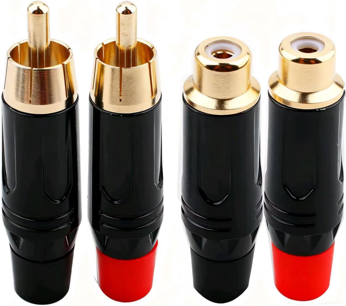 RCA Solder Connector 4pcs - Gold-plated - Hoogwaardige audioverbinding - Ideaal voor multimedia en CCTV - ShopVlot