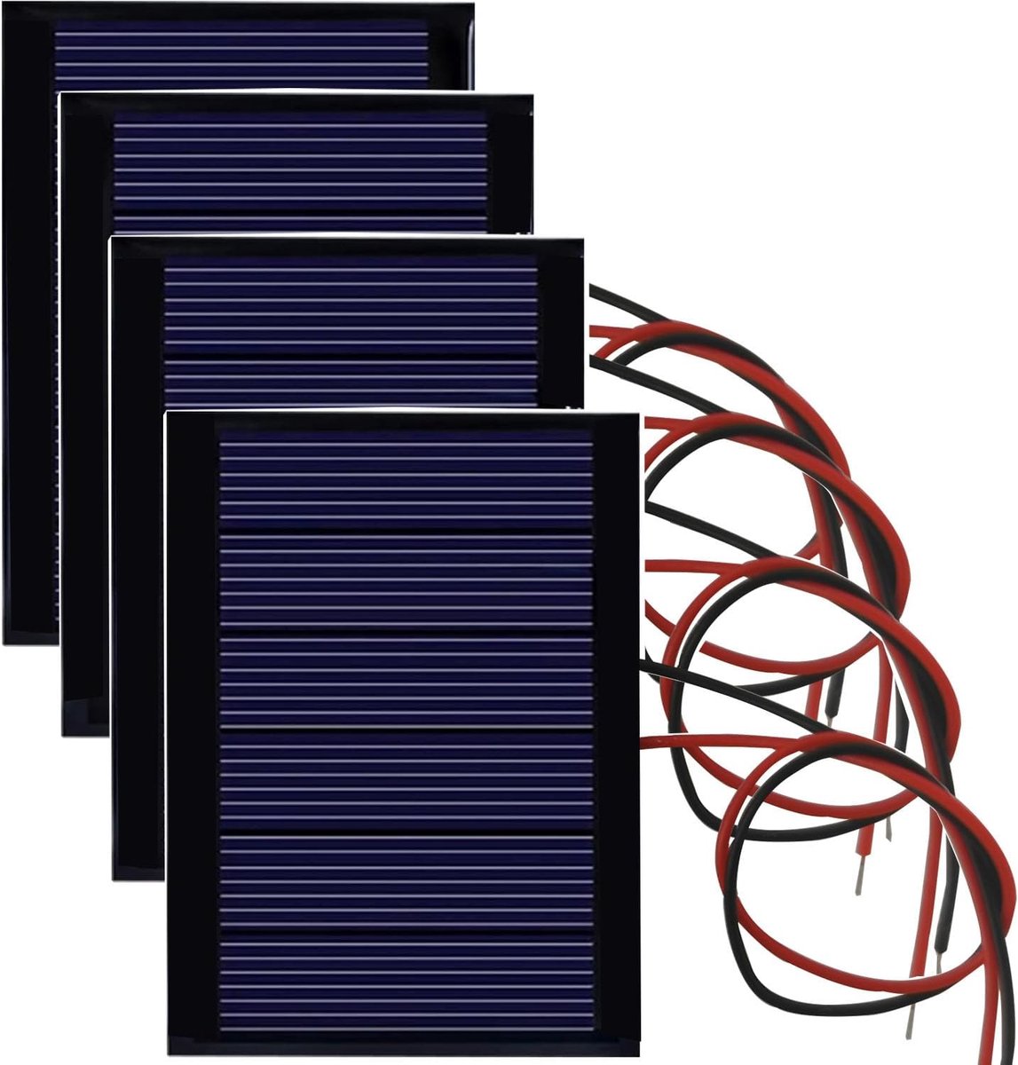 Micro mini zonnepaneel set - 3 V 65 x 48 mm - 4 stuks - ideaal voor DIY projecten - ShopVlot