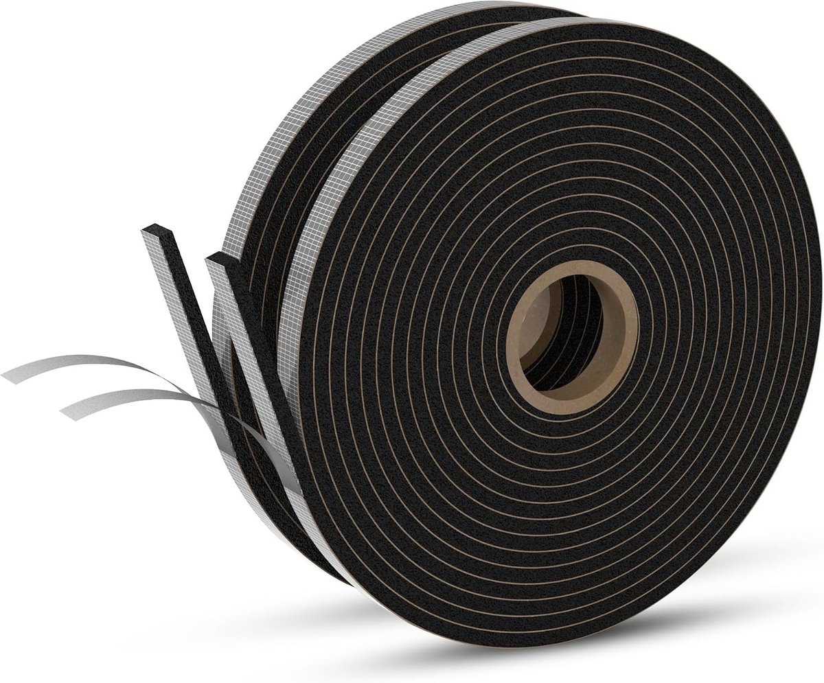 Thermal insulation for windows and doors, 25 x 3 mm, 2 rolls of 4 m, total 8 m, high-density foam sealing tape - ShopVlot