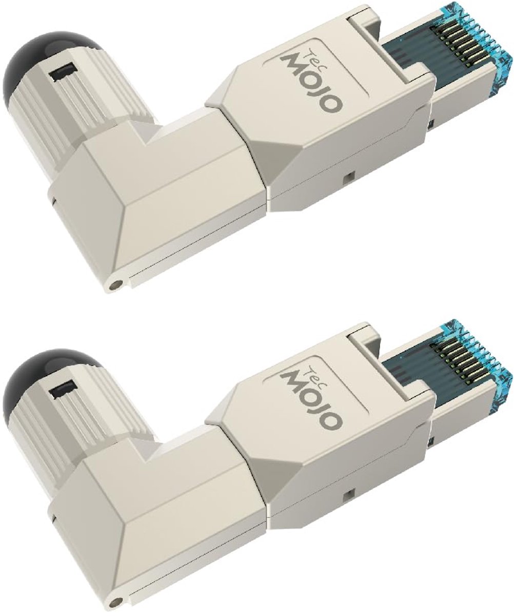 Tecmojo CAT8 STP afgeschermde RJ45-stekker, zonder gereedschap, veldstekker, 40 Gigabit, 2 stuks - ShopVlot