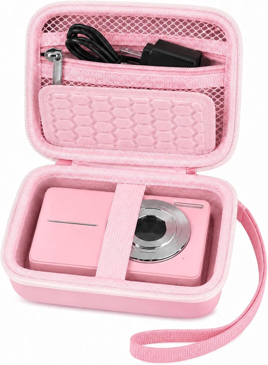 VOXPAN camera 8x digitaal zoom, 21 MP, 1080p HD, 2,7 inch, compact, roze opbergdoos - ShopVlot