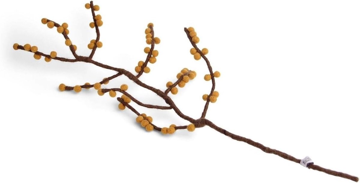 Gry & SIF Felt Berry Branch, Flexible Stem Decorative Branch for Vases, Claw Head, Mountain Ash, Fairtrade, 1 Branch - ShopVlot
