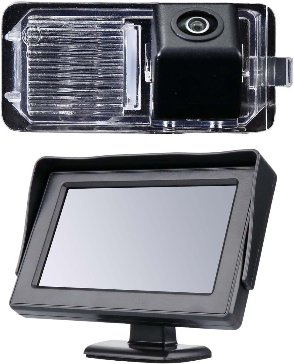 HD License Plate Light Rear View Car Rear View Camera with 4.3 Inch Monitor, For Seat MII/E-MII/lbiza IV 4 Sportcoupe - ShopVlot