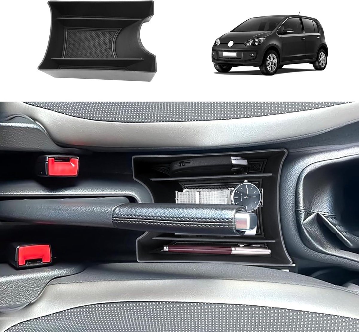 Center Console Storage Box, Compatible with VW UP/Seat Mii/Skoda Citigo 2013-2024, VW UP Accessories, Center Armrest - ShopVlot