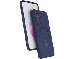 Hoesje Geschikt voor Samsung Galaxy A57 Hoesje – Navy – Zachte Siliconen Backcover met Ring – MagSafe Geschikt – Slim & Beschermend