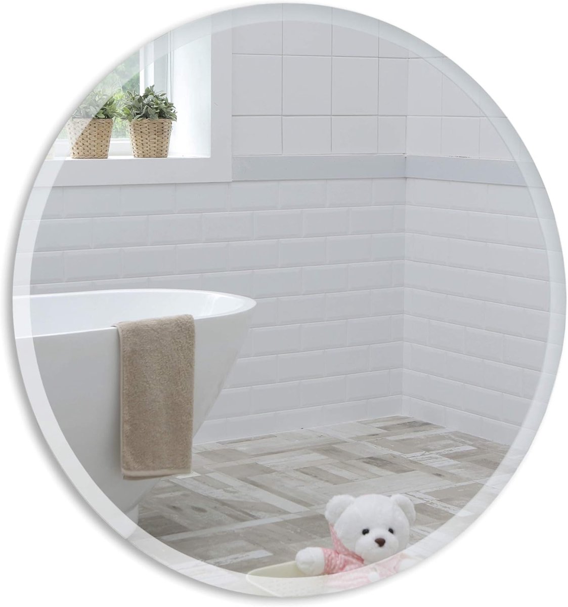 Ronde badkamer spiegel 60cm - Frameless modern design - Bevel rand - Elegante eyecatcher - ShopVlot