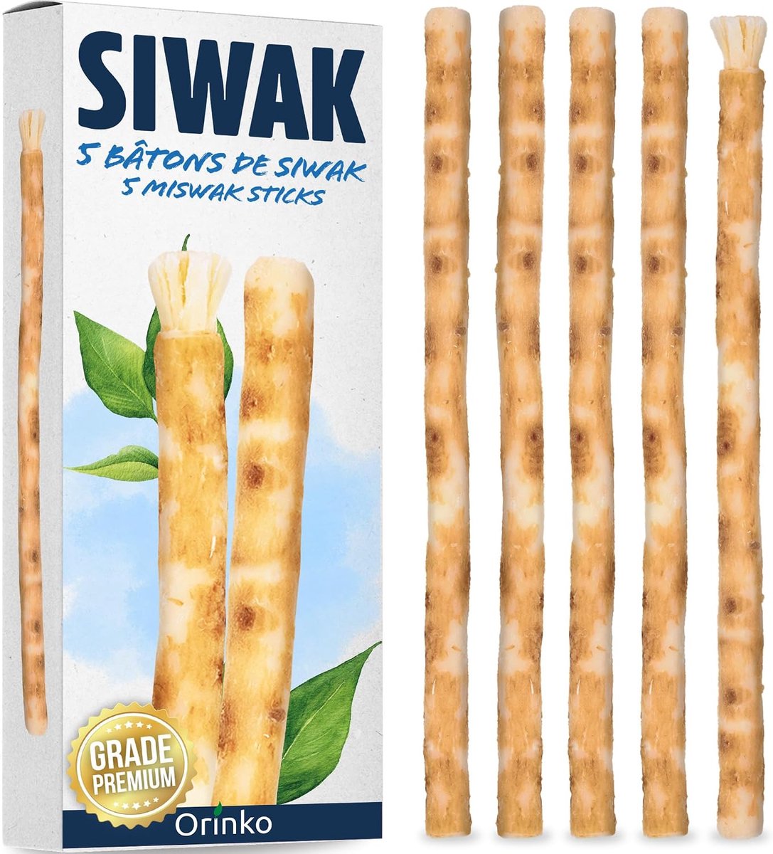Miswak Sticks x5 - Natuurlijke Tandverzorging - Traditionele Siwak Tandborstels - Voor Gezonde Tanden en Frisse Adem - ShopVlot