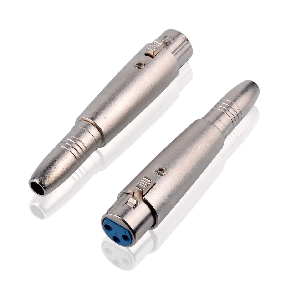 XLR-Nickel Plated Adapter(F) 6.3mm (F) Metal Silver, 2 Pieces - ShopVlot