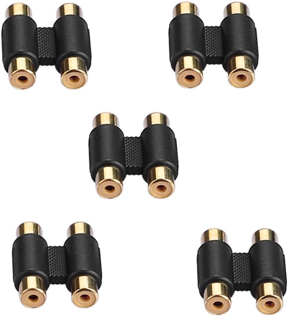 SIENOC 5pcs Double 2 x RCA Phono Coupler Female to Female Audio Video Connector Adapter - ShopVlot