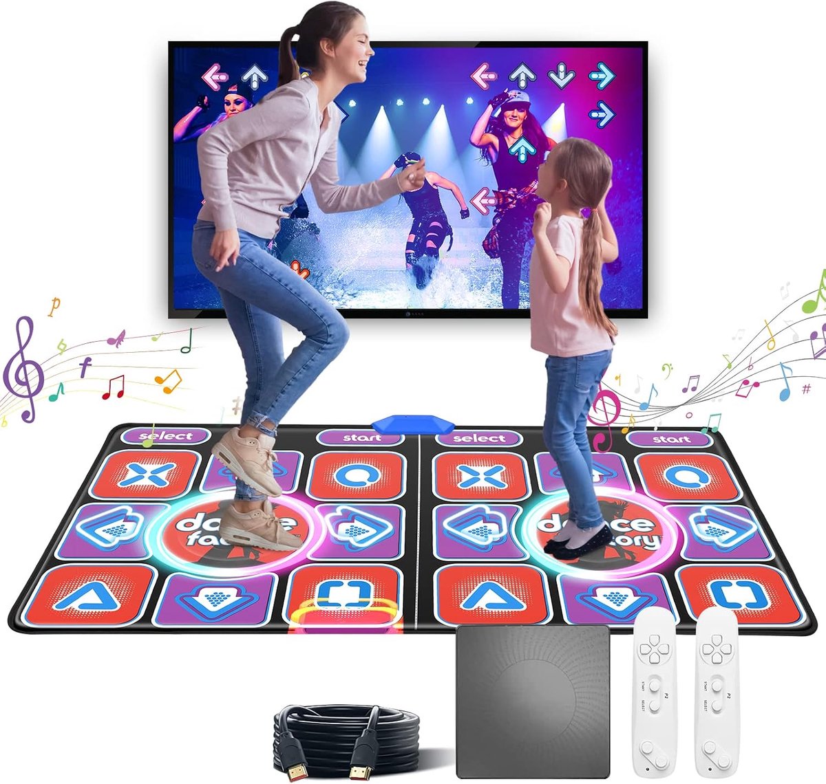 Dance Mat for Kids, Double 12 Keys Luminous Dance Mat with Bluetooth, Interactive Dance Game, Non-slip, Suitable for - ShopVlot