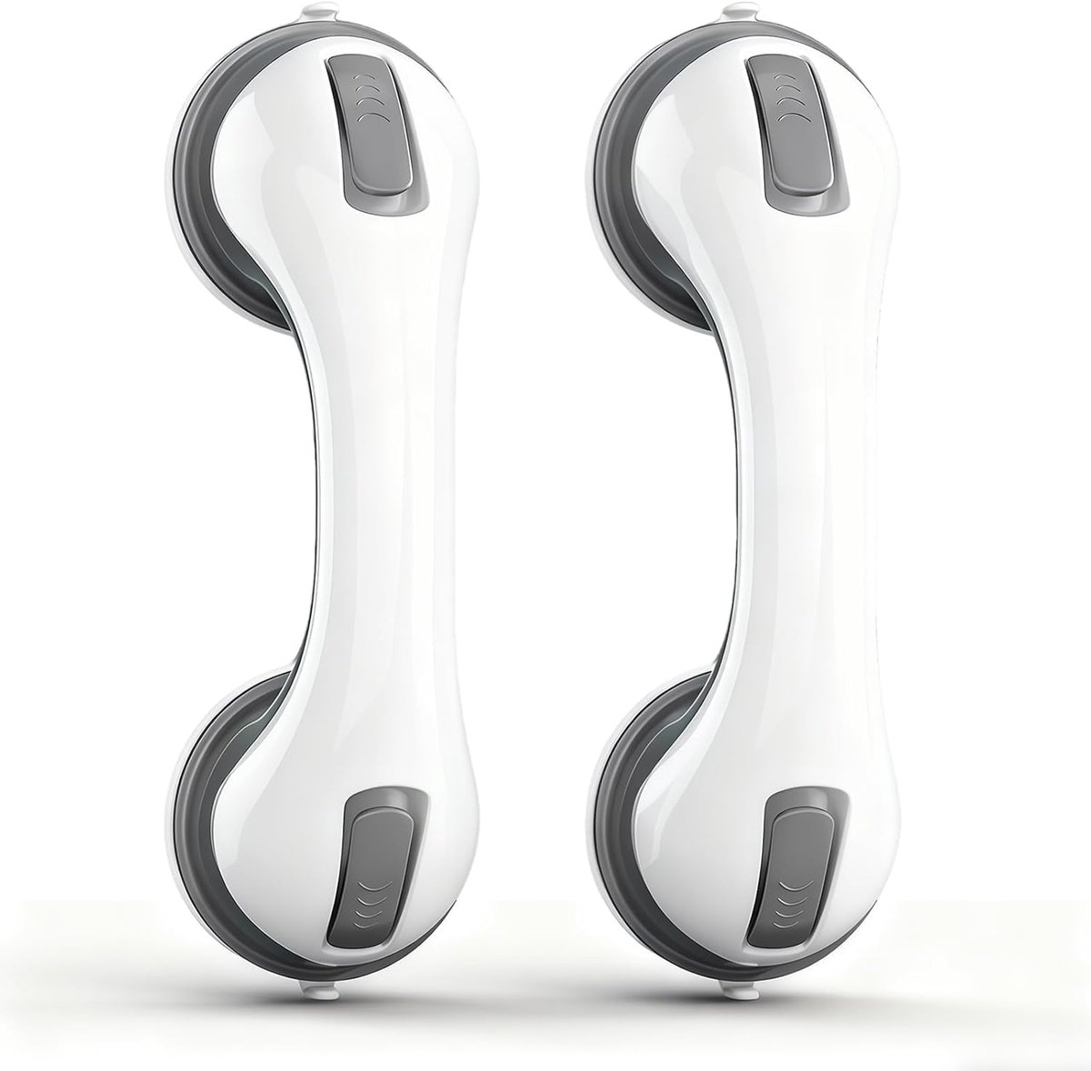 2 stuks grijze veiligheidsgrepen met zuignappen, extra sterke handgrepen voor bad en douche, zonder boren, antislip - ShopVlot