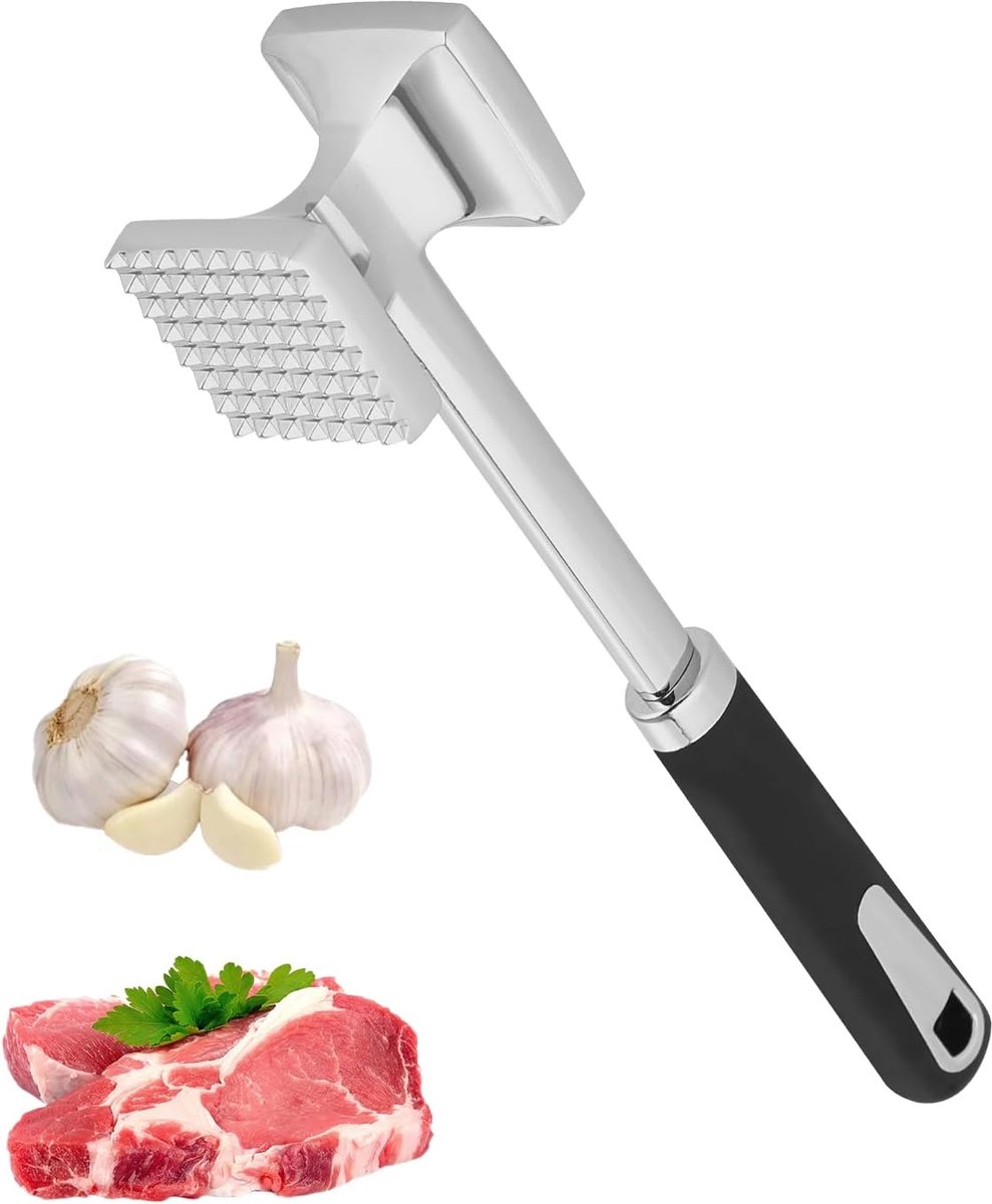 Meat Hammer Stainless Steel Meat Beater 27cm Meat Beater Double Sided Non-Stick Coating Stainless Steel Meat Beater - ShopVlot
