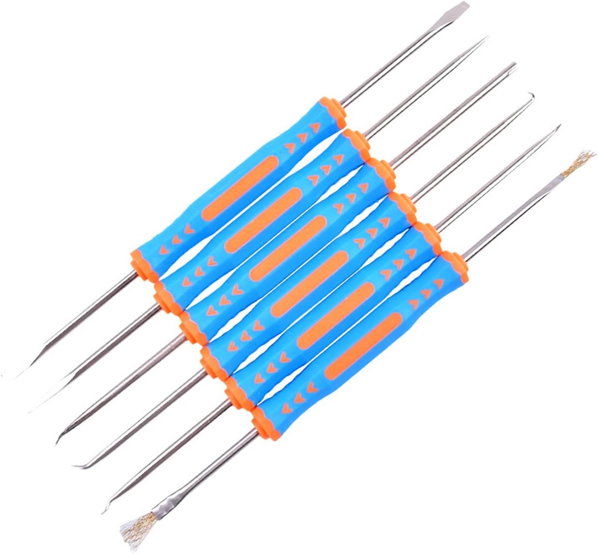 6pcs Welding Tools Circuit Board Welding Tool Set Circuit Board Cleaner Brass Brush Solder Repair PCB Board Auxiliary - ShopVlot