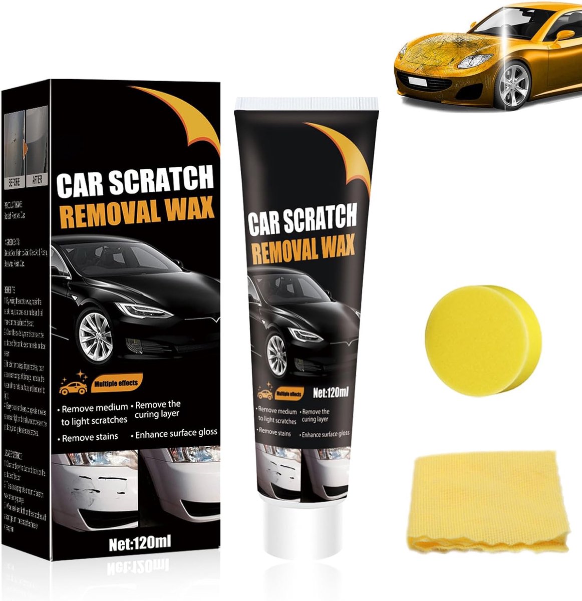 Autokras reparatiewas, autopolish voor het verwijderen van krassen, verwijdert fijne krassen, reinigt diep en geeft - ShopVlot