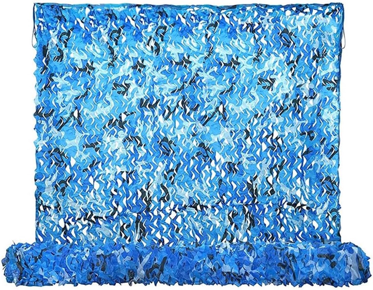 NEWFUN NEWFUN Camouflagenet, 4 x 6 m, blauw, camouflagenet voor landschapsdecoratie, camping in de open lucht, tuin en - ShopVlot
