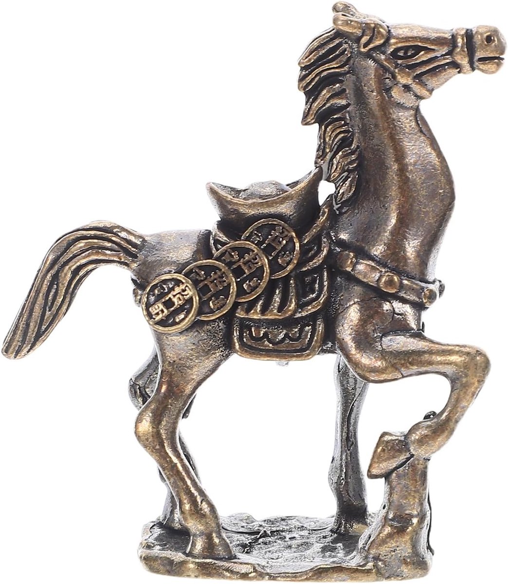 Vaguelly Brass Horse Figure 2026 Year of the Horse, Chinese Zodiac Sign, Feng Shui, Wealth Statue, Happiness, New - ShopVlot