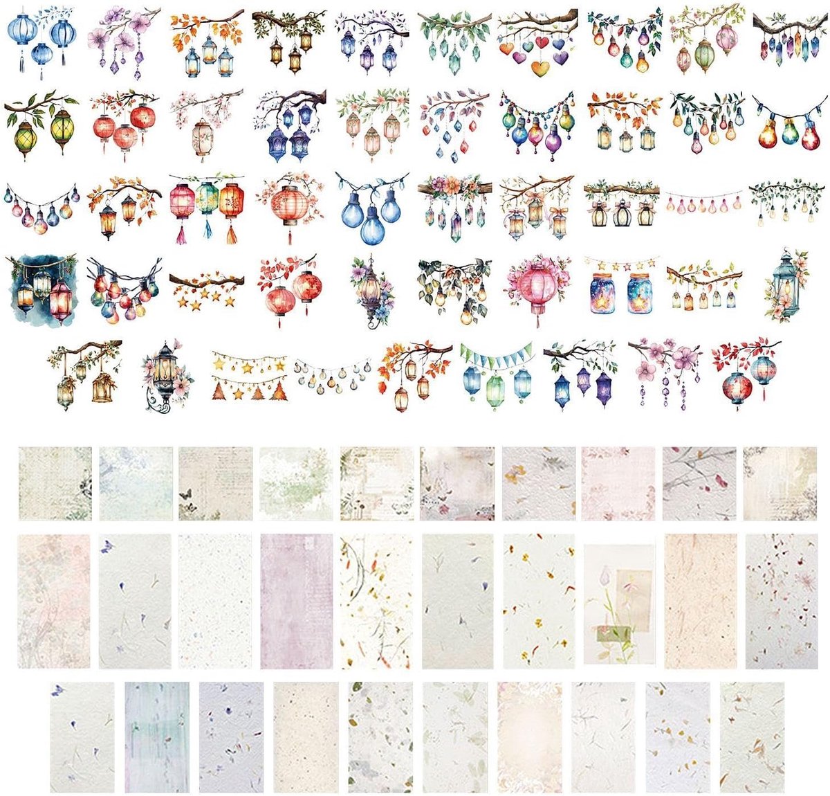50 Stuks Transparante Stickers In Retro-Fantasiestijl En 1 Pakket Materialen, Esthetische Verlichtingsstickers, Stevig - ShopVlot