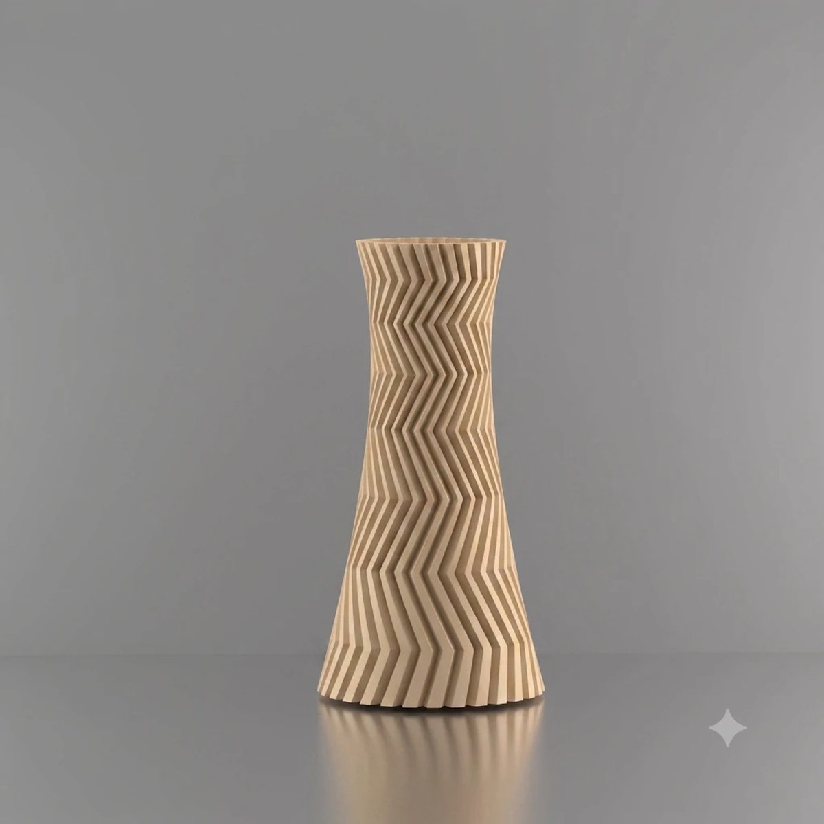3d-gezellig Illusie - Vaas - Beige - Maat 25 cm - 100% gerecycled PLA (bioplastic)