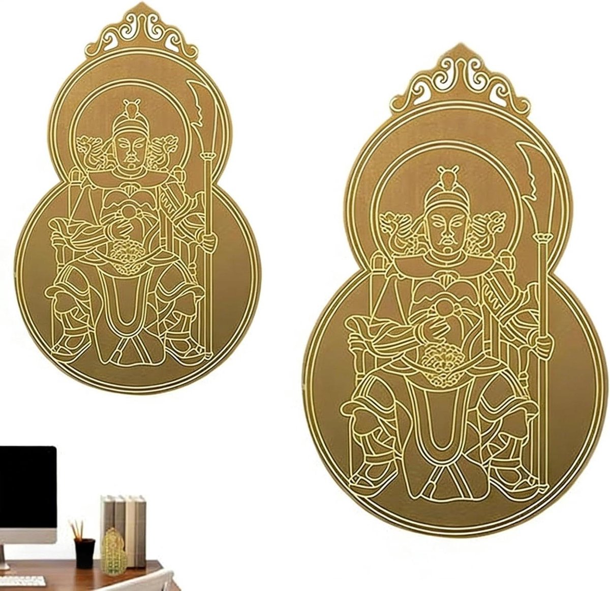 Beschermingskaart Tai Sui - Amulet Kaart - Geluk Brengen - 3D Gravures - 8 x 5 cm - Meerkleurig