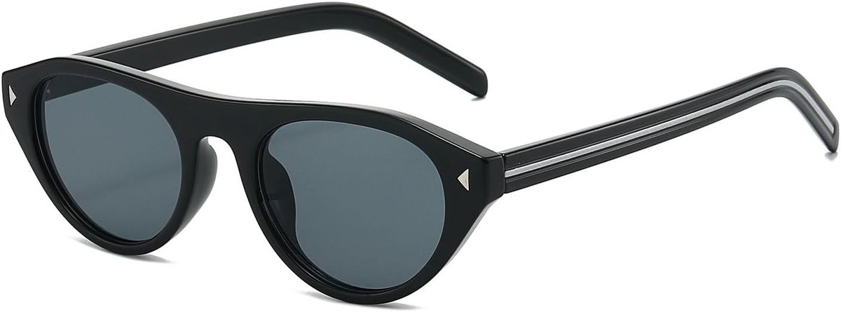 Retro Small Oval Cat Eye Sunglasses for Women Men Trendy Narrow Round Cateye Shades - ShopVlot