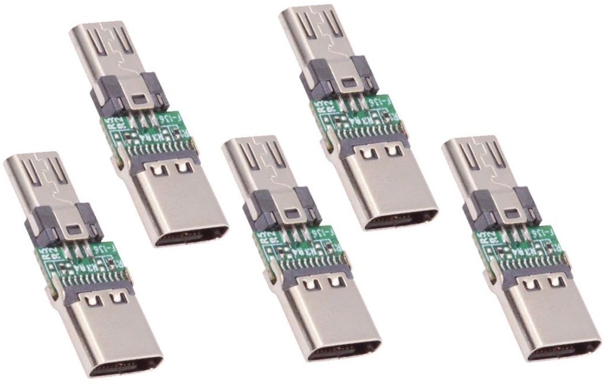 Micro USB OTG Adapter 5-Pack - Micro USB naar USB-C - Mini formaat - Gebruik met toetsenbord en muis - ShopVlot
