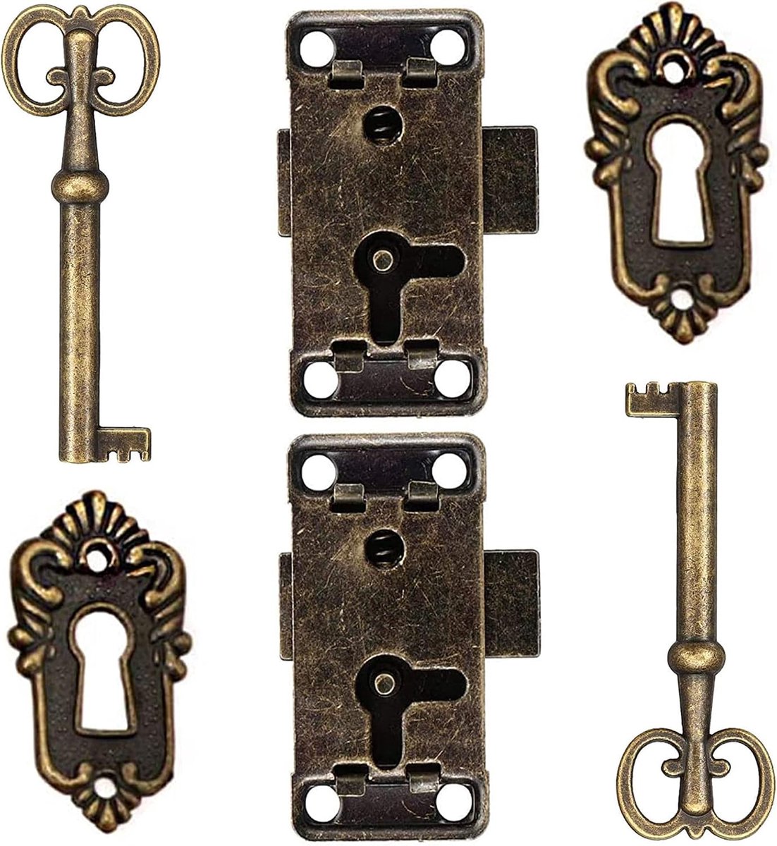 Antieke Kast Deur Lock - 2 Stuks - IJzer - Decoratief voor Meubels en Sieraden - ShopVlot