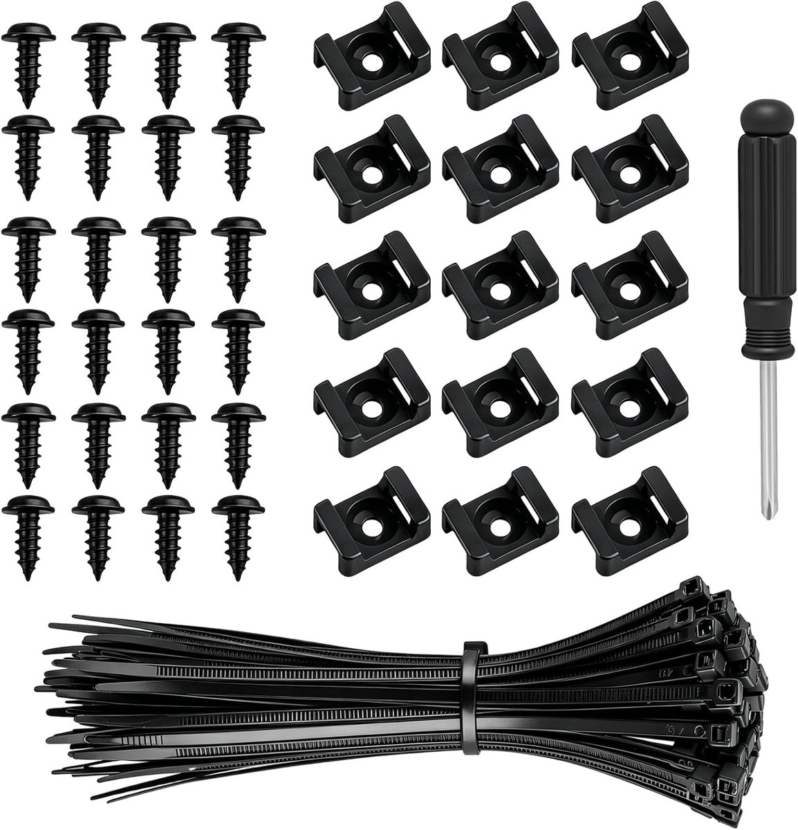 Kabelhouders 110 sets - Nylon kabelklemmen - Duurzaam PA66-nylon - Eenvoudig te installeren - ShopVlot