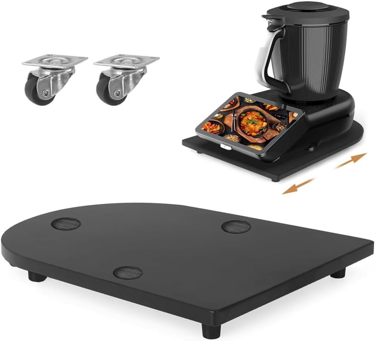 Bamboe glijplank voor Thermomix TM7 - 360° wielen - antislip rubberen voetjes - veilig verplaatsen - ShopVlot