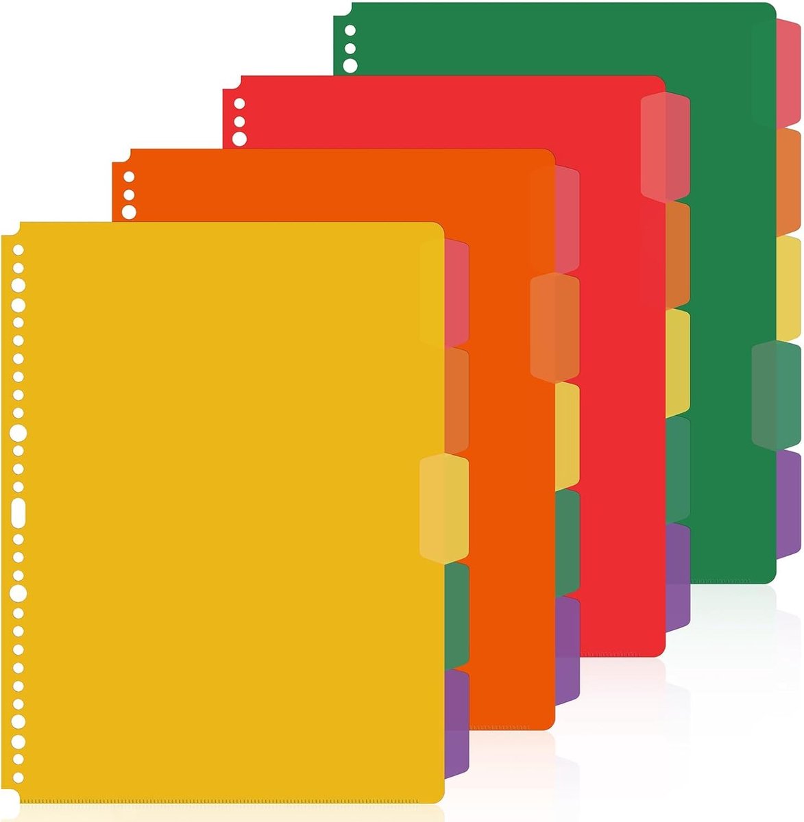 A4 tabs met 11 perforatiegaten - 20 stuks - kunststof - ideaal voor het organiseren van mappen - ShopVlot