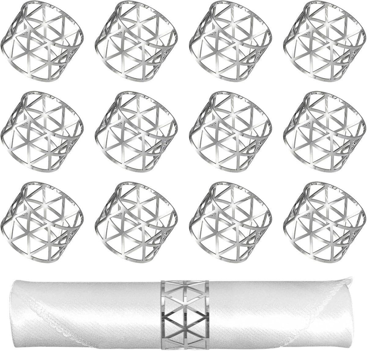 Servettenringen 12 Stuks - Metaal - Elegante Tafeldecoratie - Perfect voor Feestelijke Gelegenheden - ShopVlot