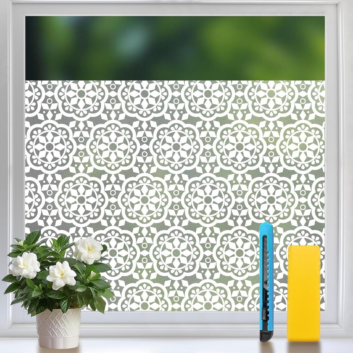 Raamfolie privacy 90 x 200 cm - Opaak - Herpositioneerbaar - UV-bescherming voor badkamer - ShopVlot
