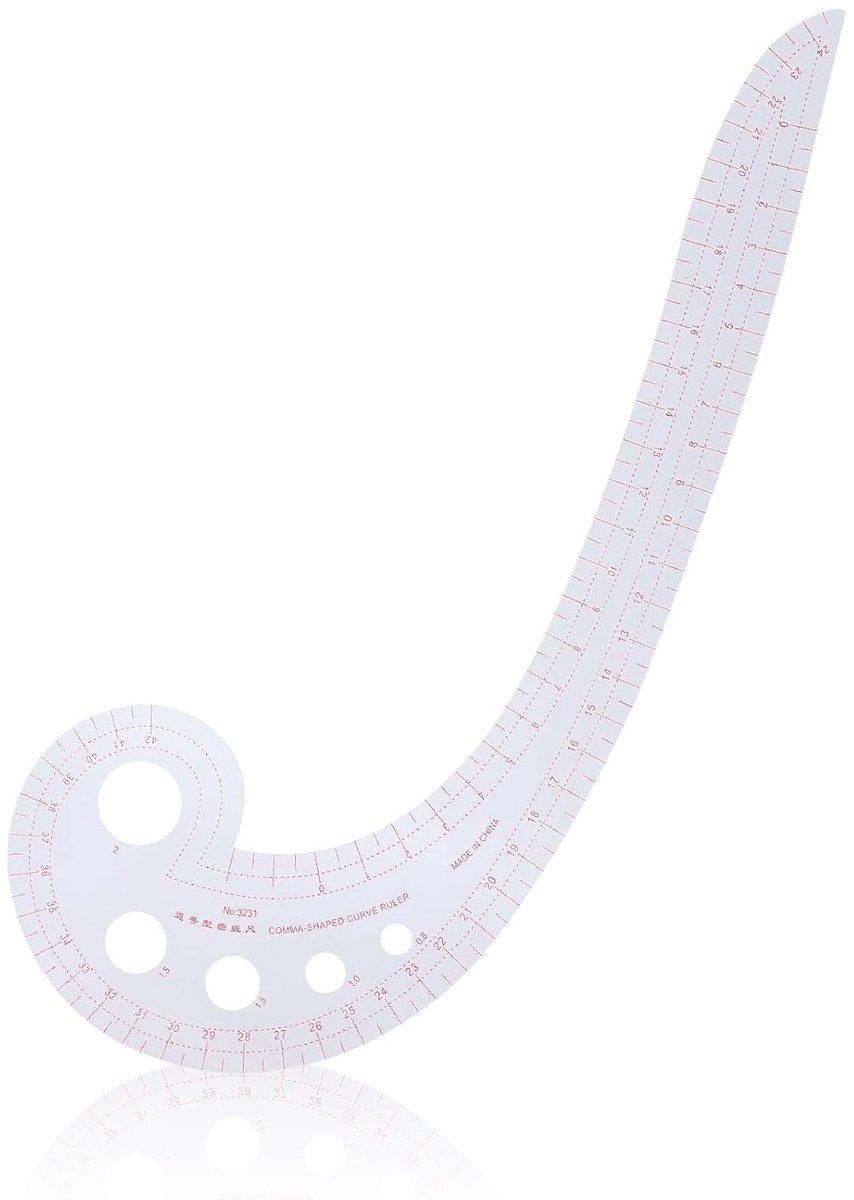Verstelbare naai liniaal, Franse gebogen liniaal voor het maken van patronen, ideaal voor beginners en ontwerpers, perfect voor naaien en modeontwerp.