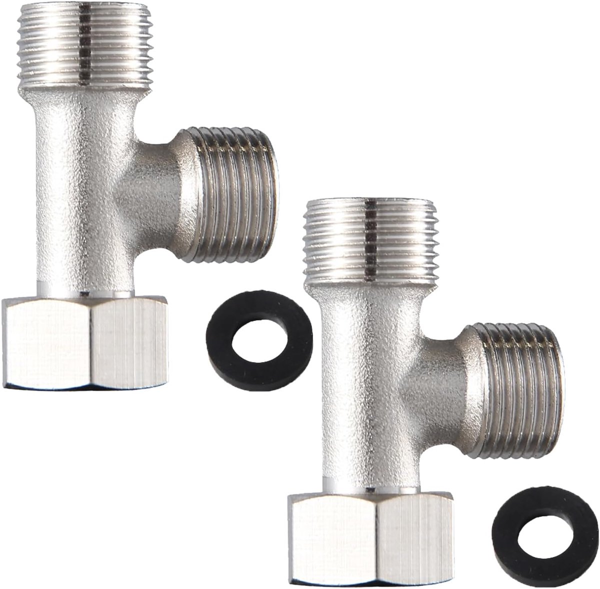 3-weg toiletkranen 3/8 inch - puur koper met vernikkelde afwerking - eenvoudige installatie voor toilettanks - ShopVlot