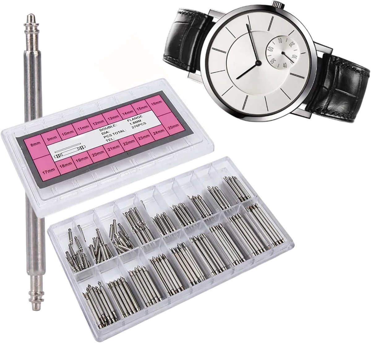 Watchband veertjes 1.8mm - 270 stuks - Snelle release - Ideaal voor horloge reparatie - ShopVlot