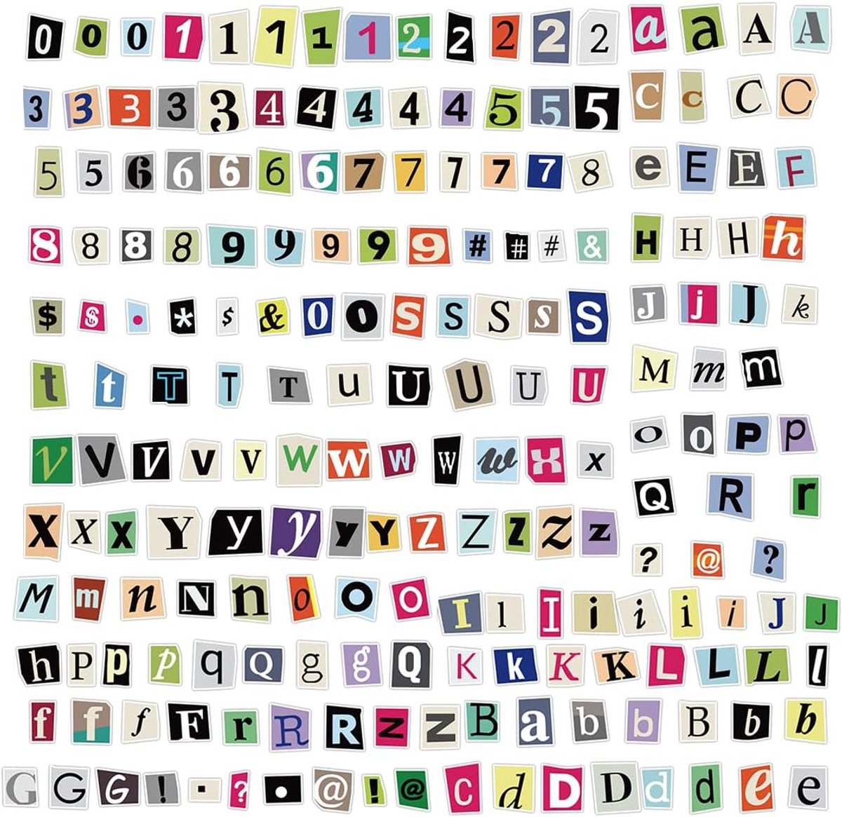 Zelfklevende letterstickers - vintage stijl - 200 stuks - ideaal voor scrapbooking - ShopVlot
