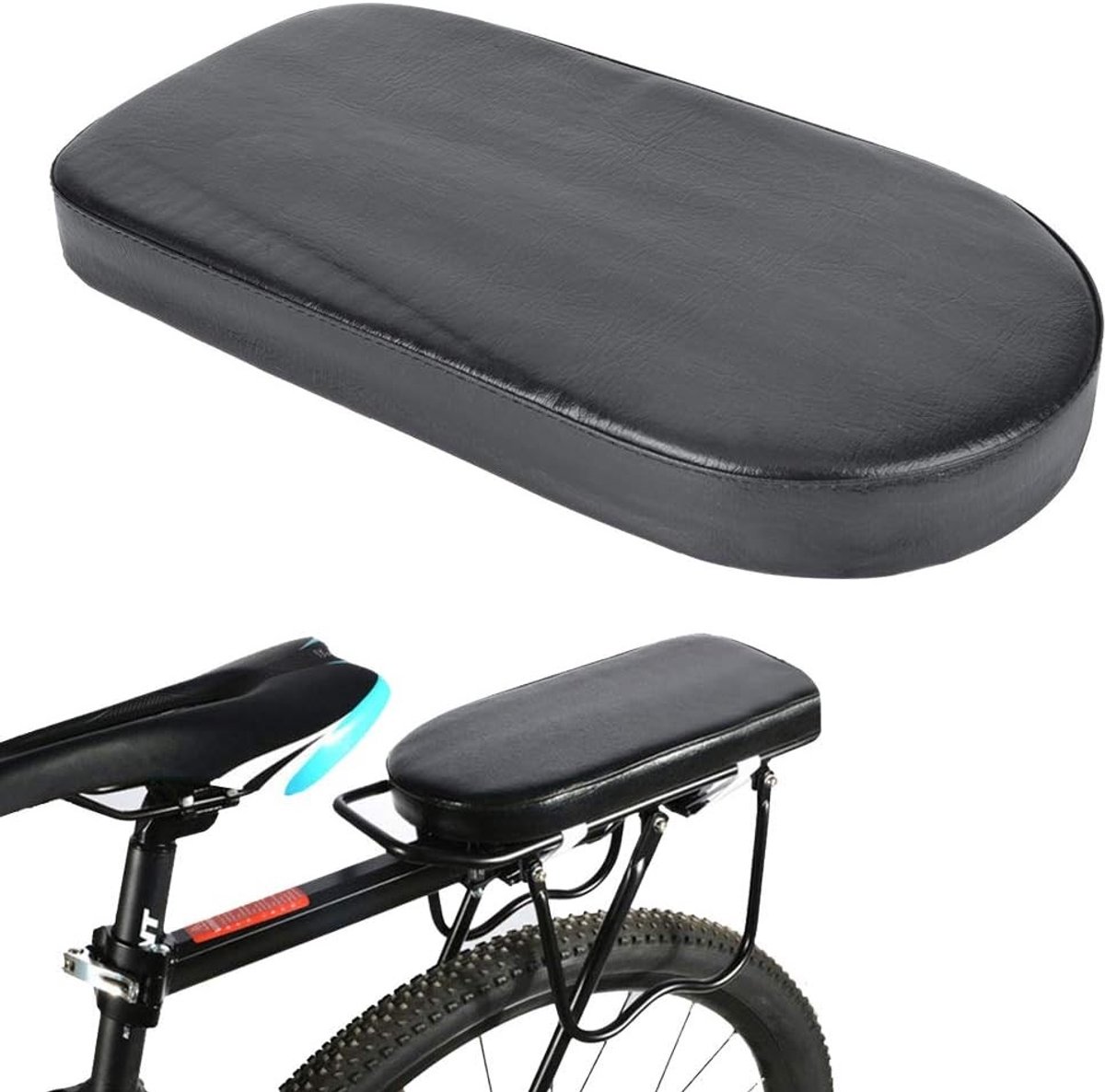Universeel Fiets Achterbankkussen met Gesp - Comfortabel Kussen voor Fietsendrager en Achterzadel, Ideaal voor Lange Fietstochten en Extra Steun