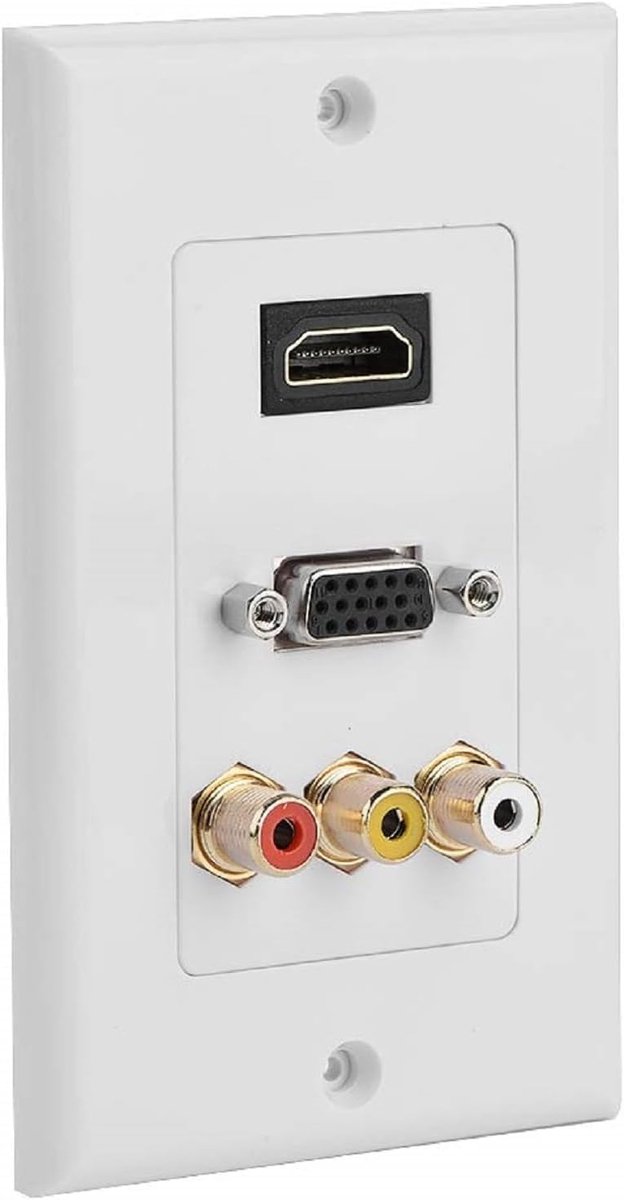Multimedia paneel met HDMI VGA RCA - Drie-in-één ontwerp - Multi-level bescherming - Geschikt voor diverse apparaten - ShopVlot