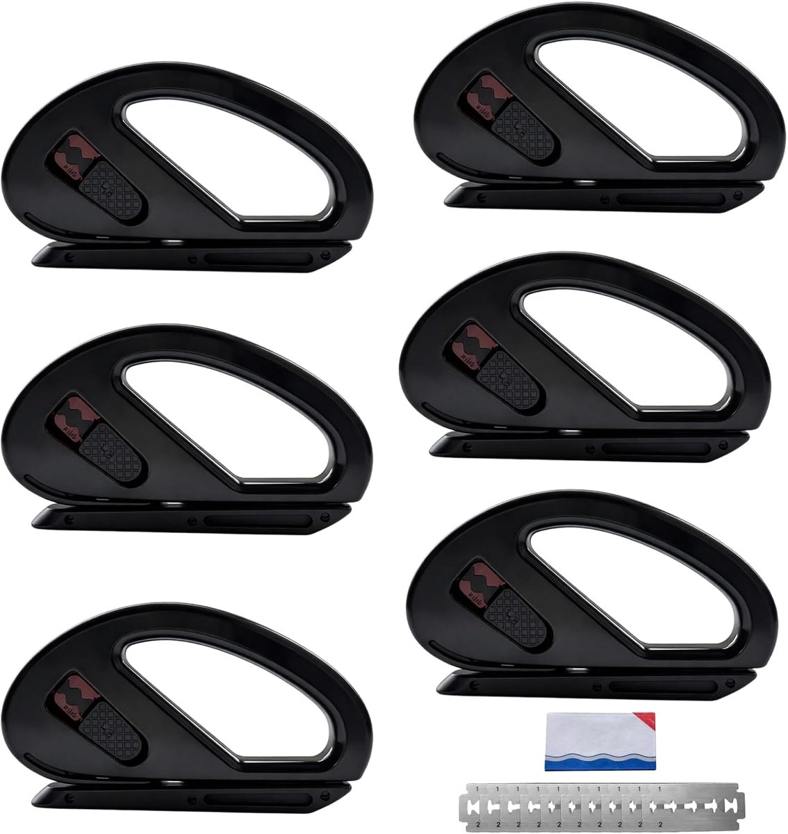 Cadeaupapiersnijder 6 stuks - met reservemesjes - veilig snijden - perfecte sneden voor het inpakken - ShopVlot