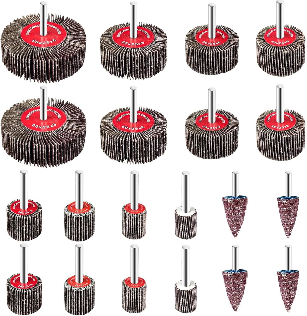 Slijpmachine met slijpaccessoires - 20-delige set met verschillende maten - hoogwaardig schuurpapier - ShopVlot