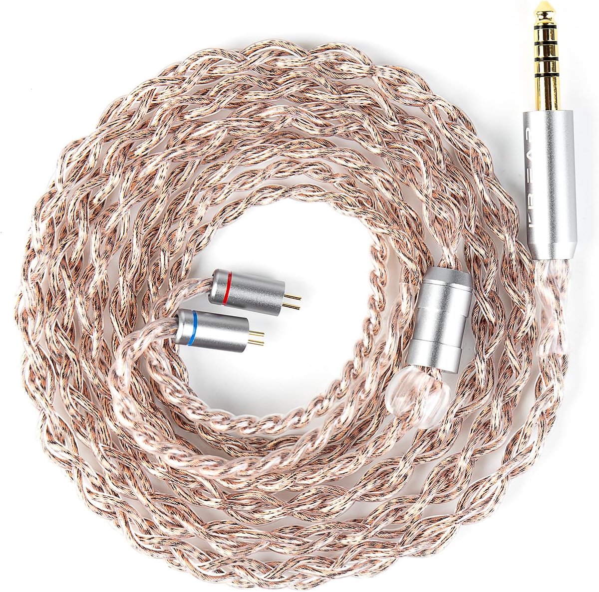 IEM vervangkabel 120 cm - hybrid OCC zilver - voor Moondrop varianten - rijke geluidsbeleving - ShopVlot