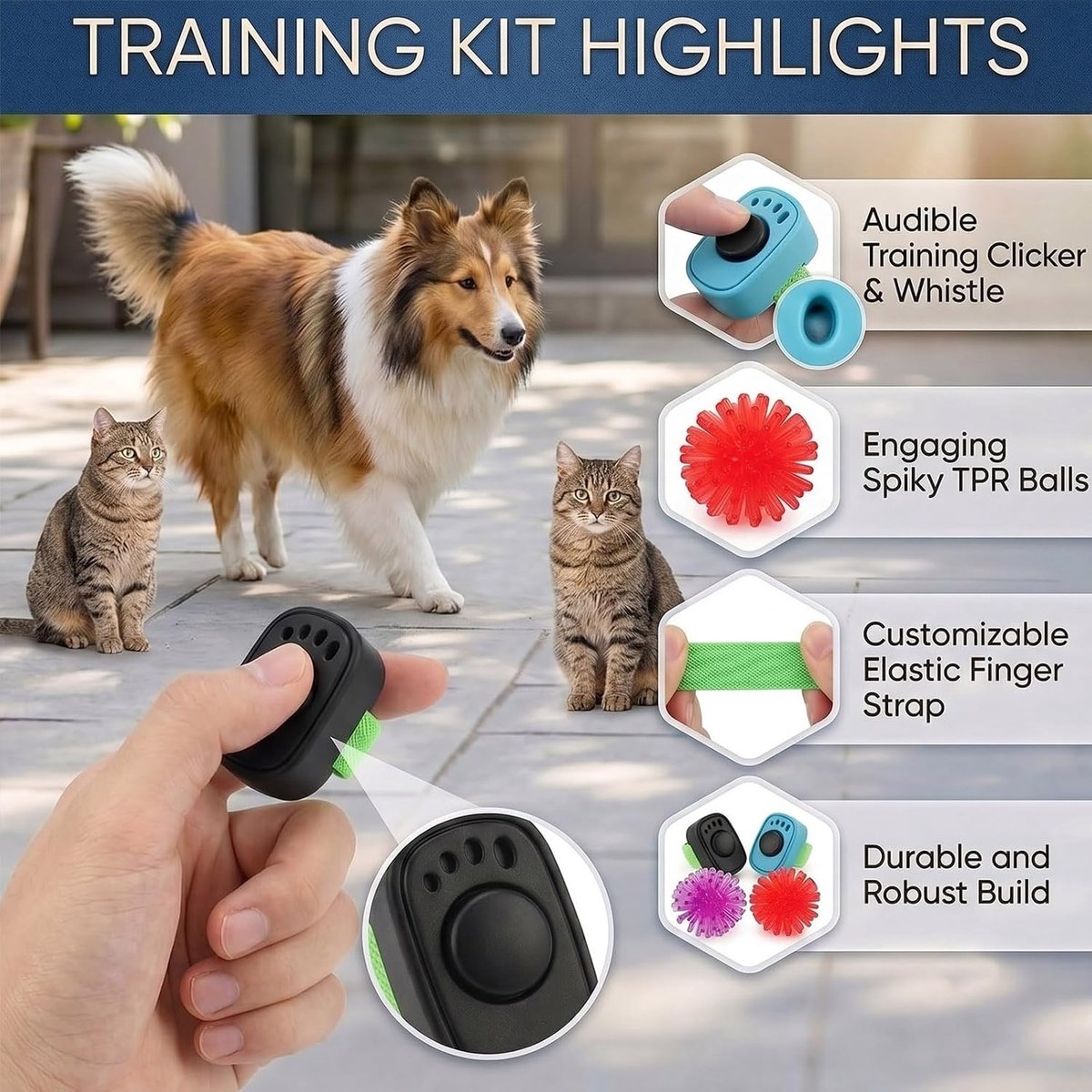Ultrasoon fluitje voor honden - 2 stuks - clicker met roestvrijstalen veer - ideaal voor hondentraining - ShopVlot